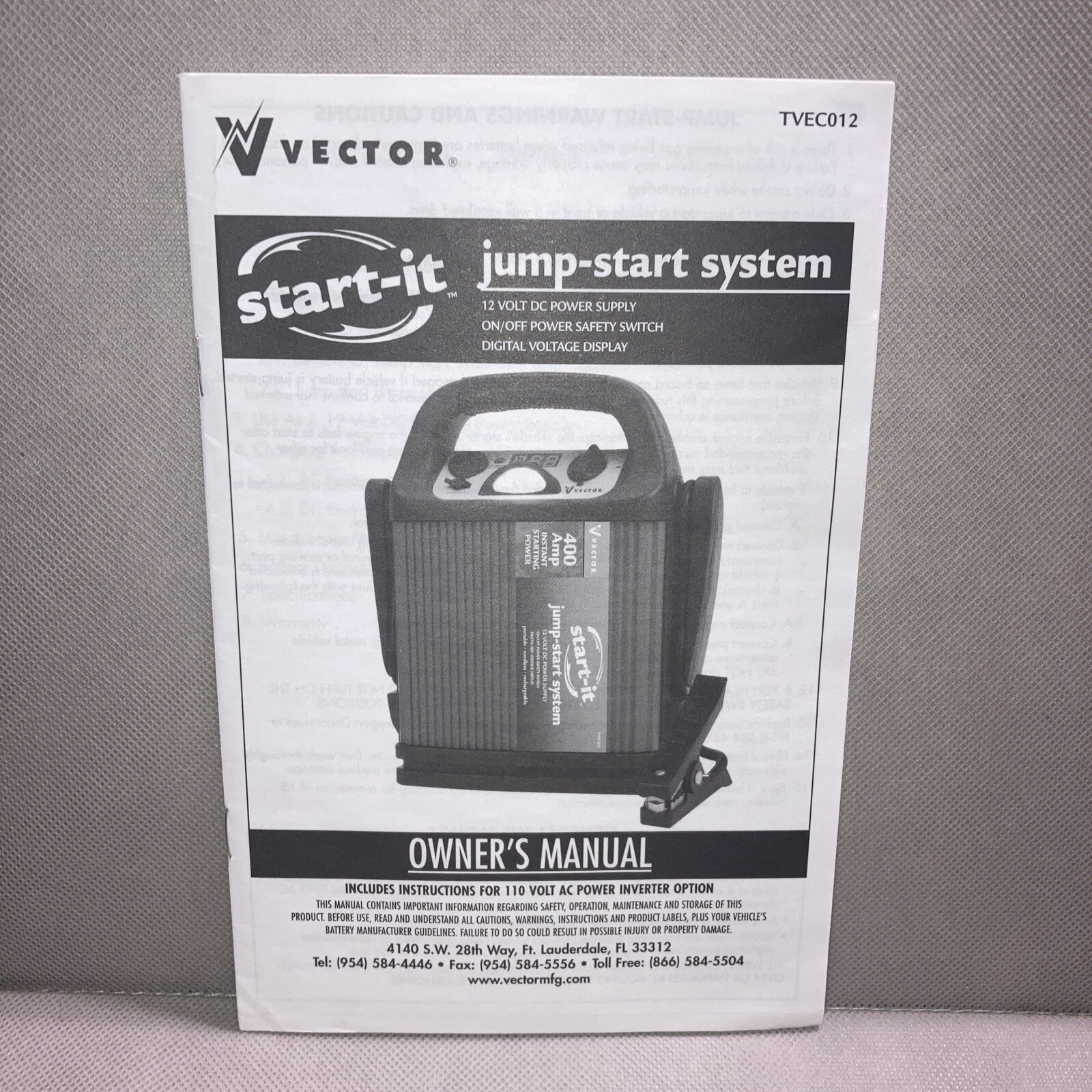 Vector Jump Start Start-It - Manual TVEC012