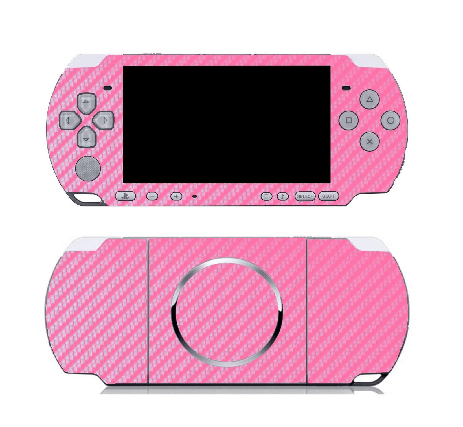Pink Carbon Fiber Vinyl Decal Skin Sticker Cover for Sony PSP 3000