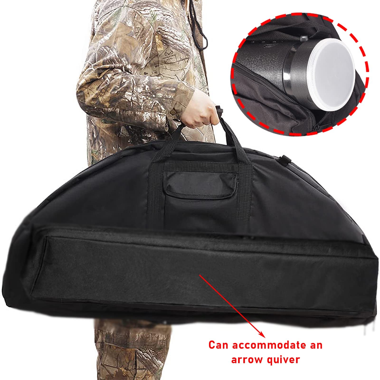 Lightweight Soft Compound Bow Case with Pockets, 600D Water-Resistant Archery...