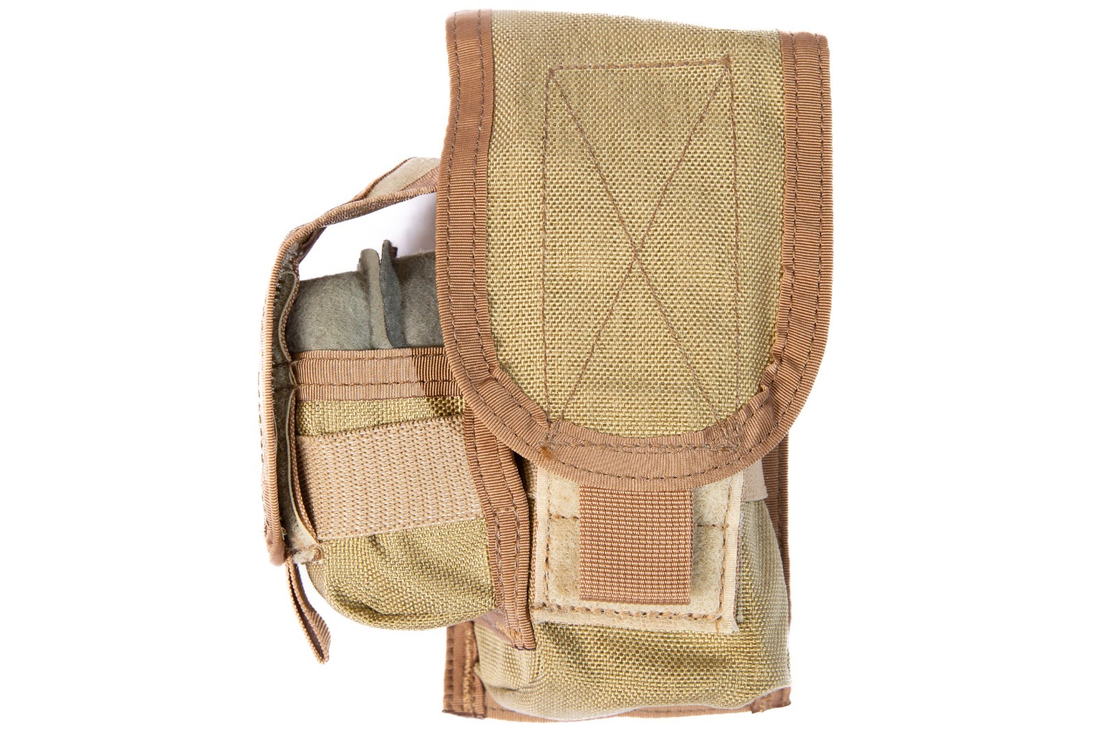 Pre-MSA Paraclete Double 5.56 Rifle Mag Pouch with 40mm Pinky Tan STAK ADP40MM