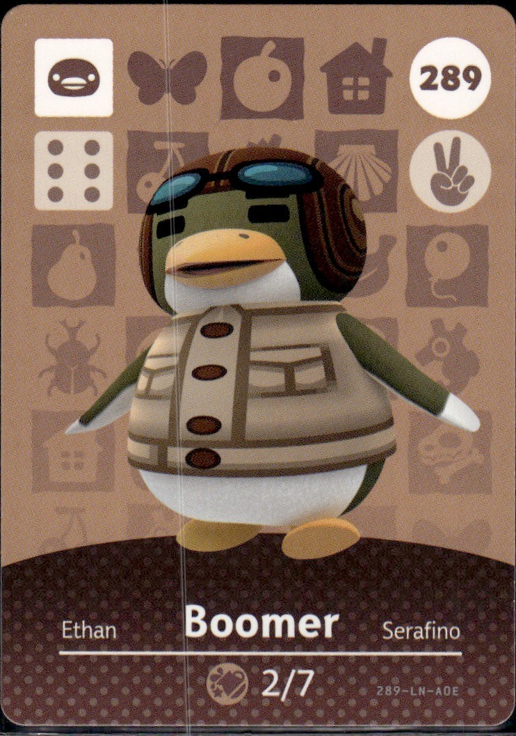 289 Boomer Amiibo Card 289 Series 3 Animal Crossing Nintendo Switch NA Region