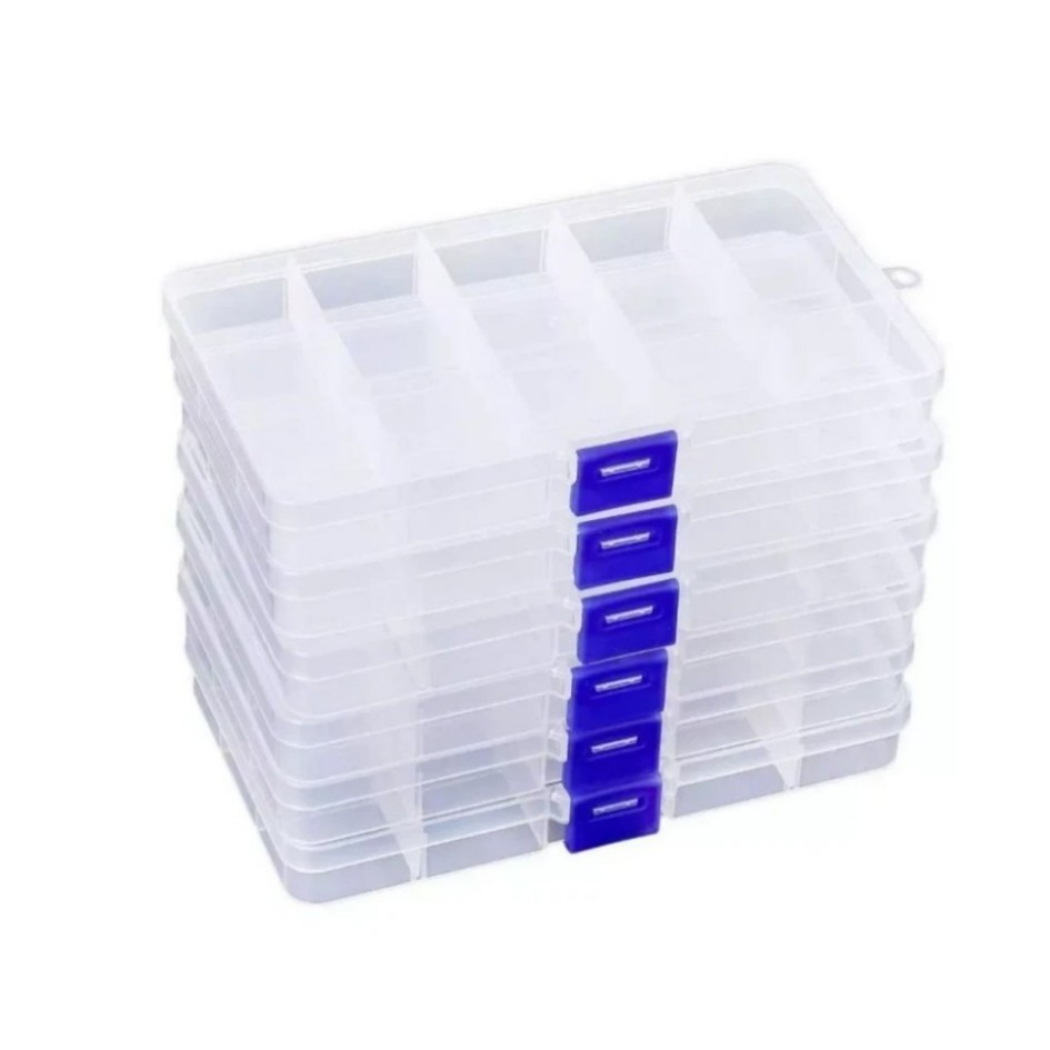 6 Clear Jewelry Box Plastic Bead Storage Craft Container Earrings Organizer-#/#