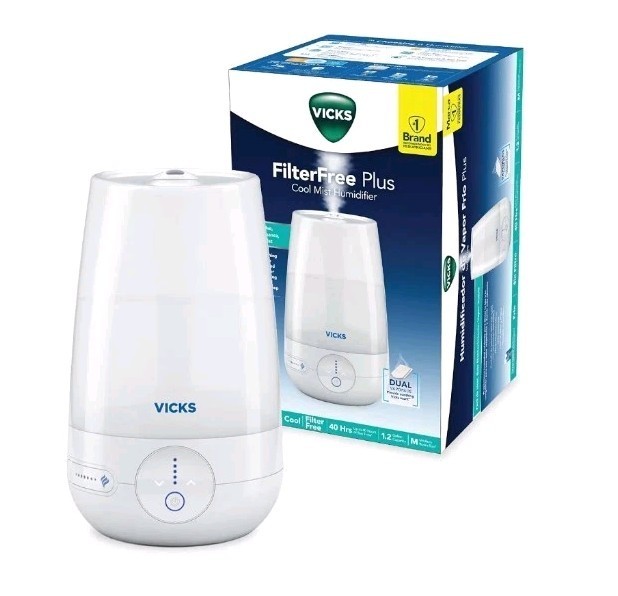 Vicks Filter Free Plus Cool Mist Ultrasonic Humidifier - 1.2gal - Medium