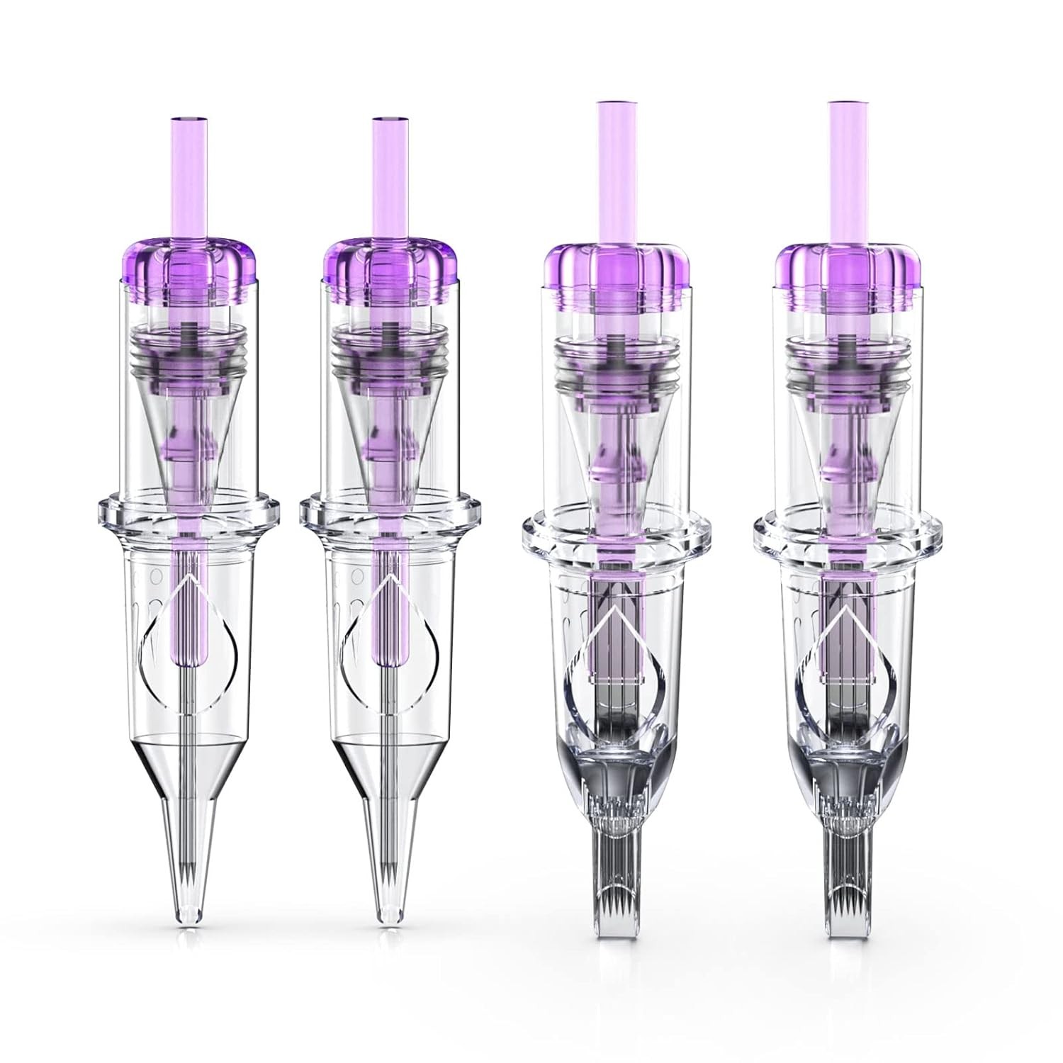 Wormhole Tattoo Cartridge Needles, 20pcs Mixed Sizes 3RL 5RL 5RM 20PCS, Clear