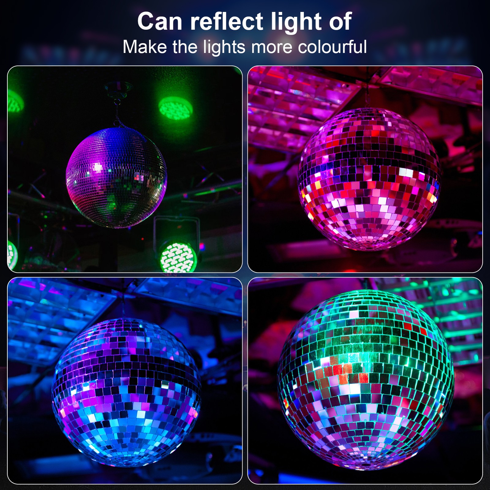 16Inch Large Silver Hanging Disco Ball for Wedding Party Bar Decorations