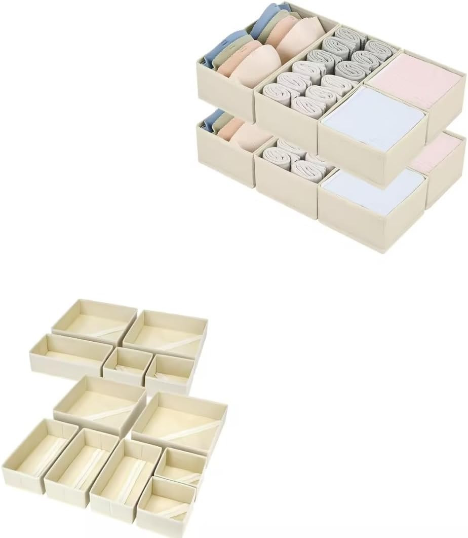 Bundle of 8 Pack Drawer Organizers for Clothing & 12 Pack Drawer Organizer Cloth