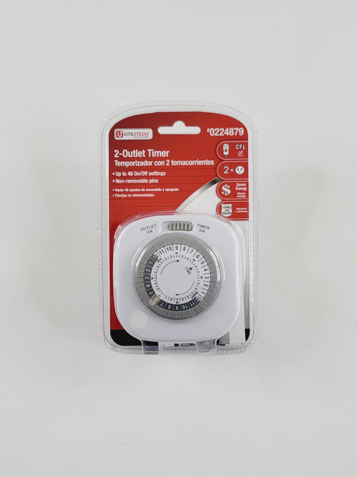 Utilitech 2-Outlet Timer #0224879 Up To 48 On/Off Settings New Sealed