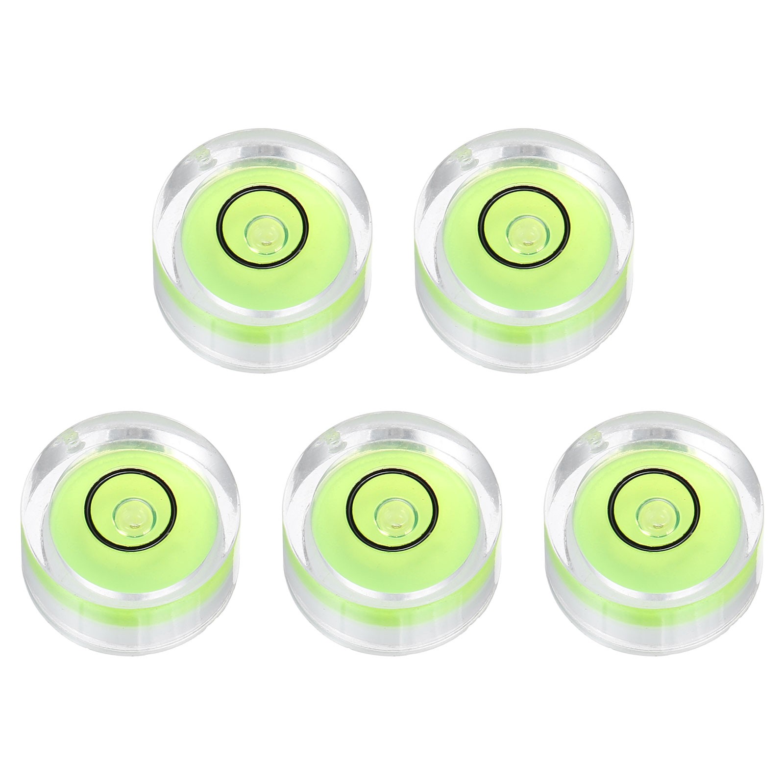 5pcs Round Bubble Level 12x6mm Mini Circular Bullseye Spirit Levels, Green