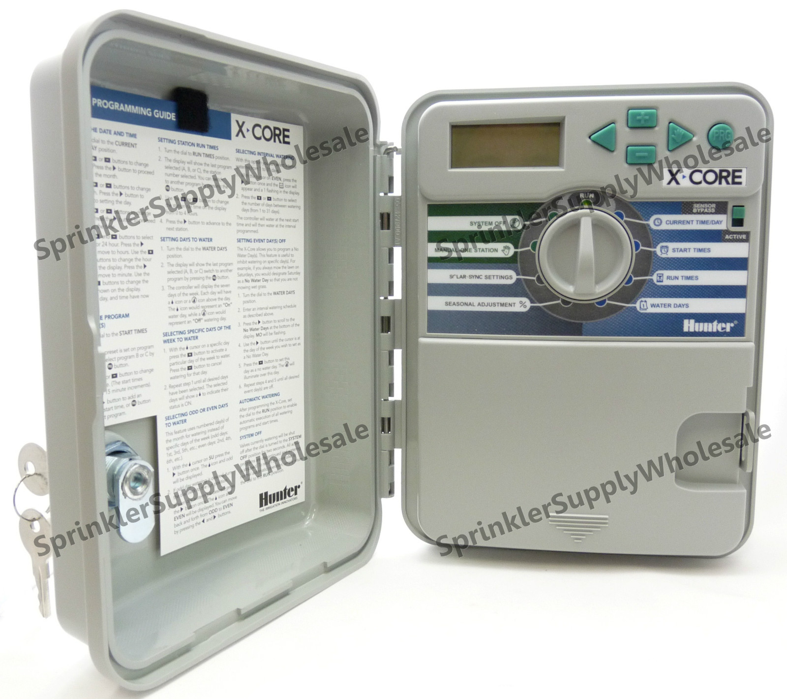 Hunter X-Core Outdoor Controller Timer 4, 6 or 8 Stations 120V Xcore Zone Clock