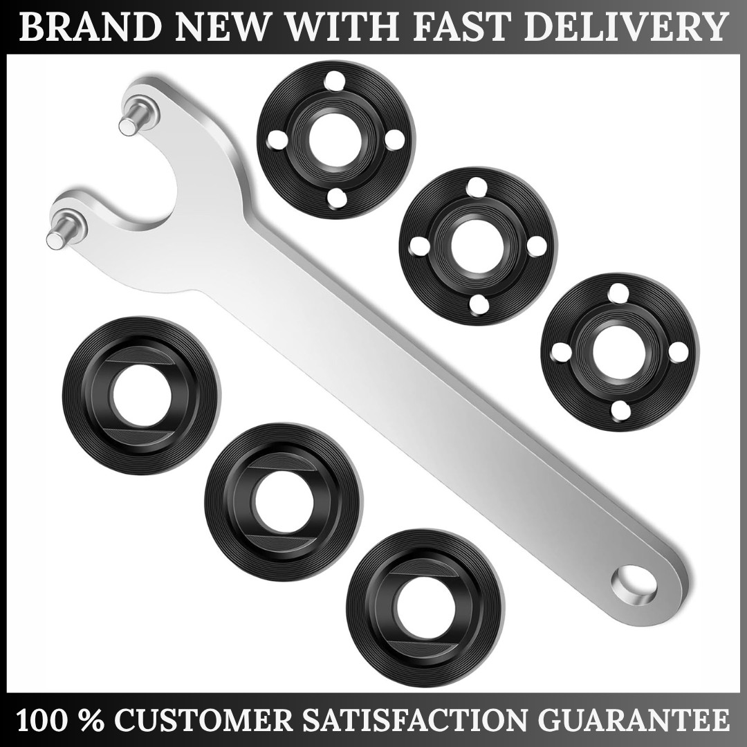 7PCS Angle Grinder Flange Nut Wrench Kit 5/8-11 Lock Nut Set Universal