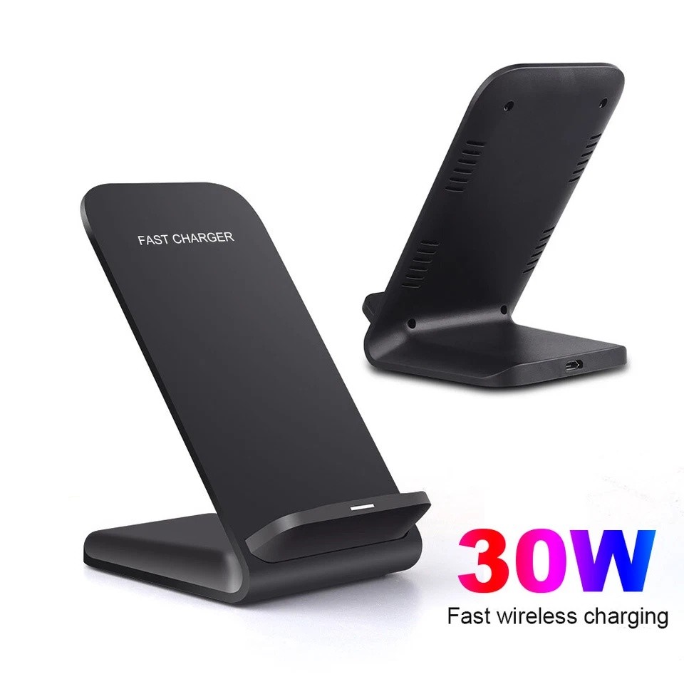30W Wireless Charger Charging Stand Dock For Samsung iPhone Android Cell Phone