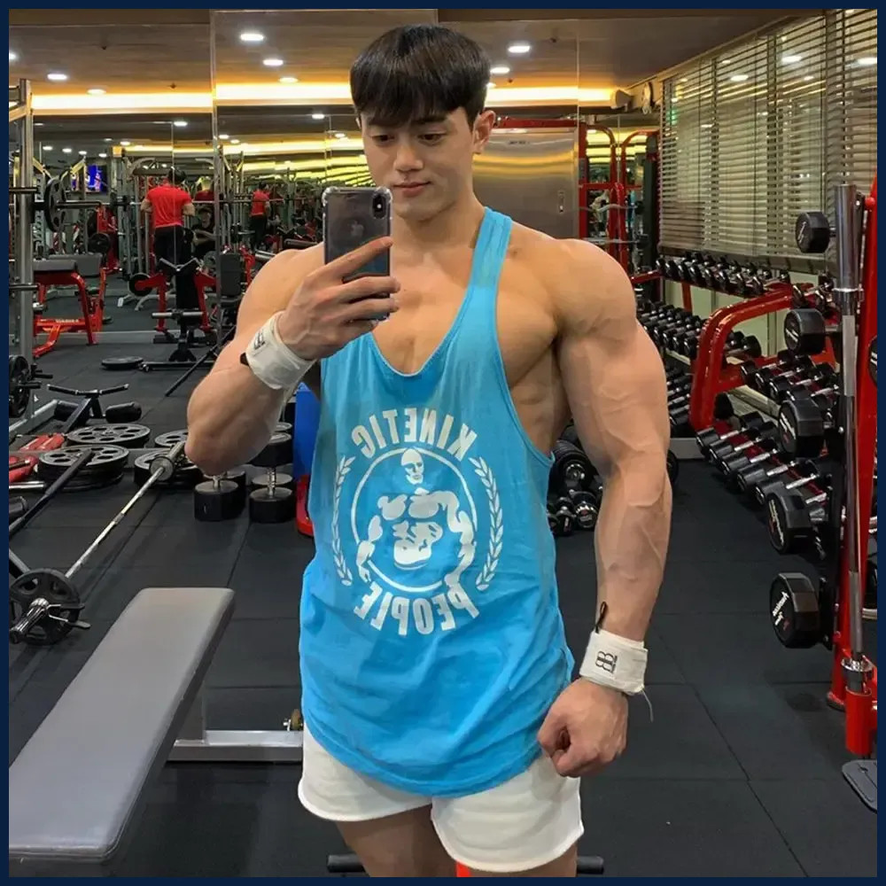 Men's Gym Stringer Tank Top Cotton Sleeveless Bodybuilding Workout Vest