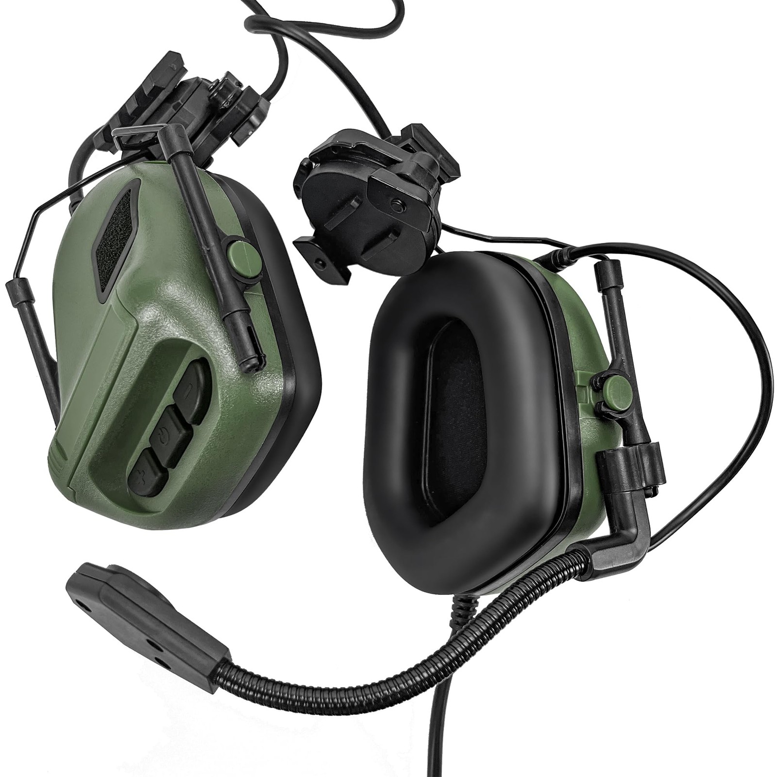 HANSTRONG GEAR Tactical Headset Unlimited Power Intercom with OD Green