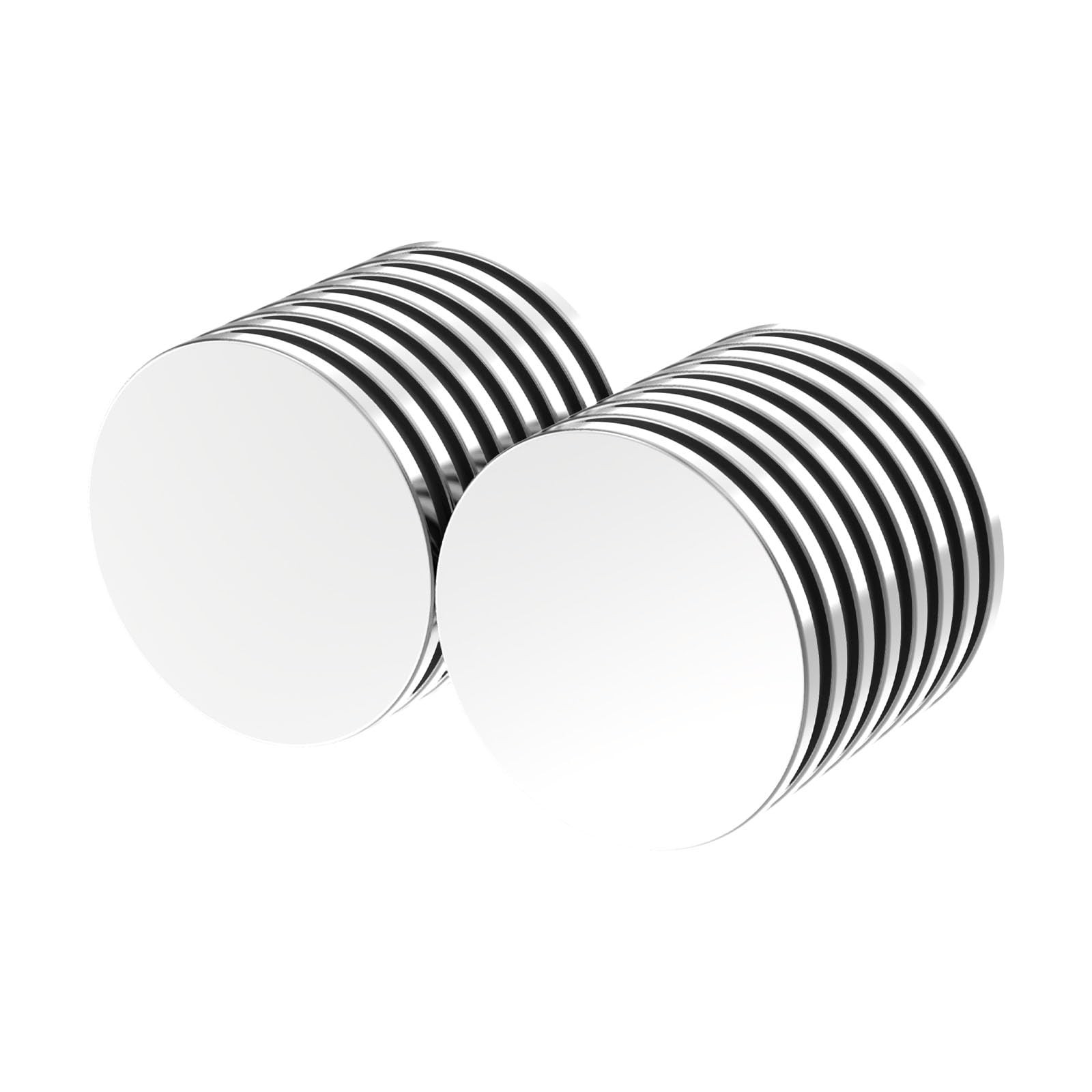 - N52 1.00" D x 1/16" H - 16 Pack, Powerful Rare Earth Magnets - Round Flat S...