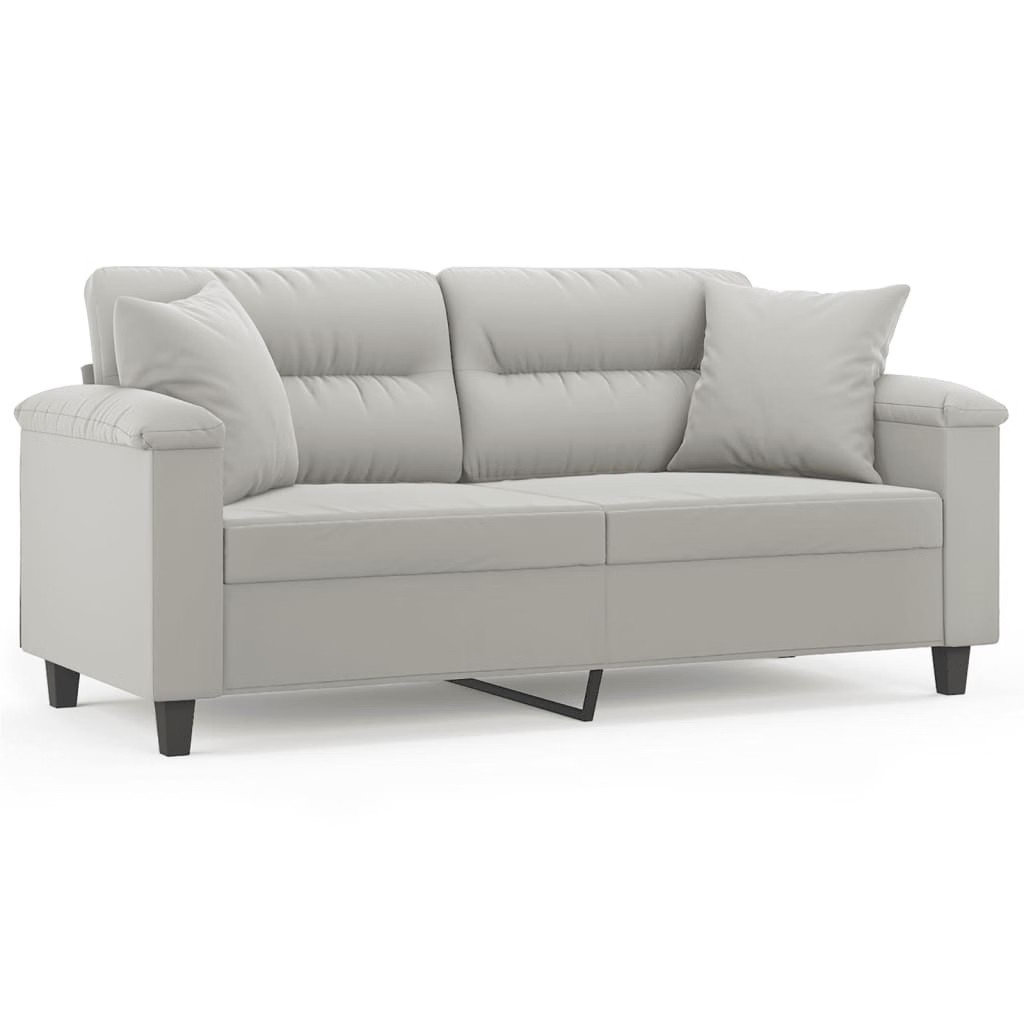 2-seater Sofa Light grey Microfiber, Metal, Textilene 2-seater