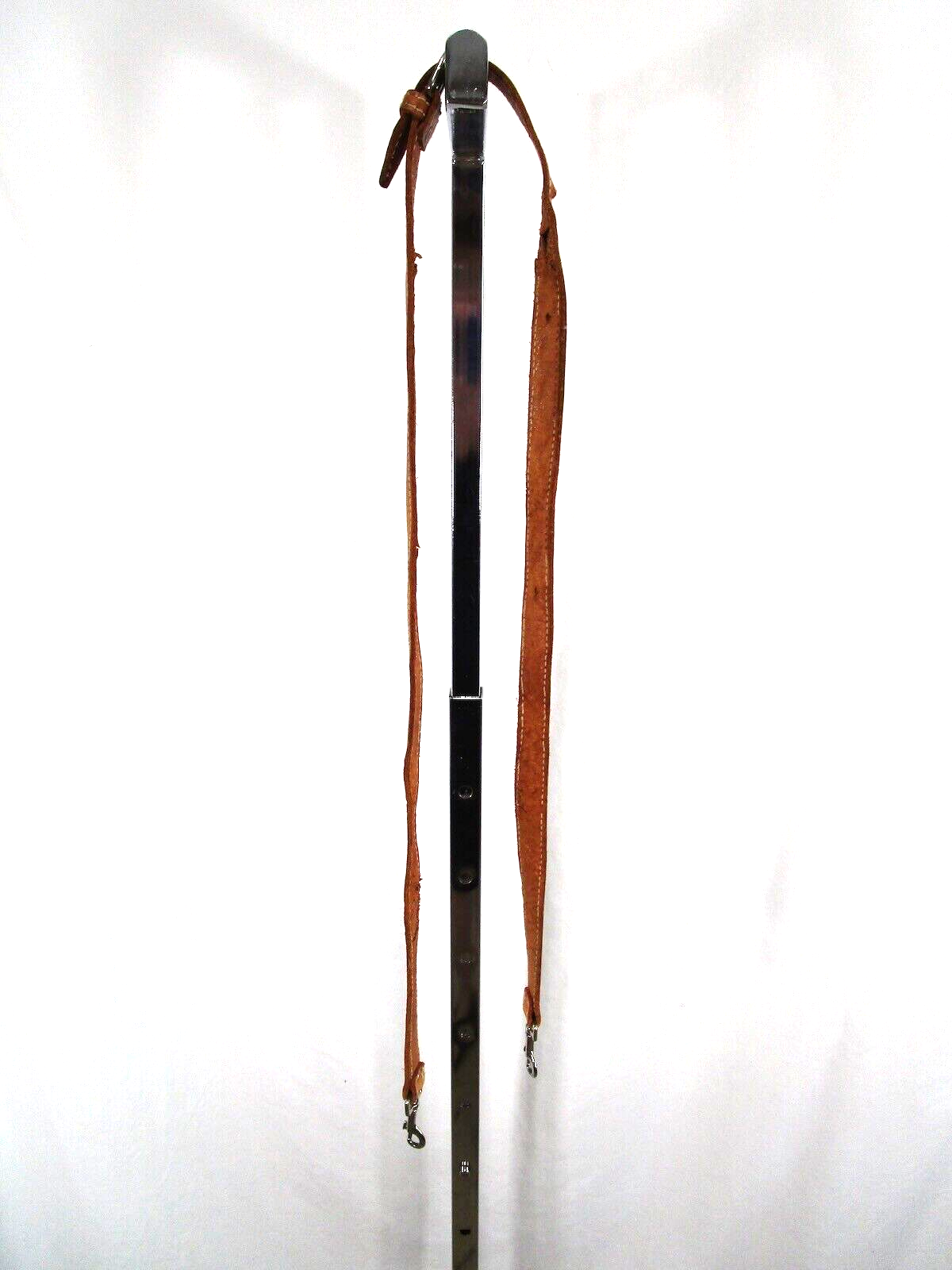 Natural Tan Distressed Leather Silver Hardware Long Replacement Shoulder Strap