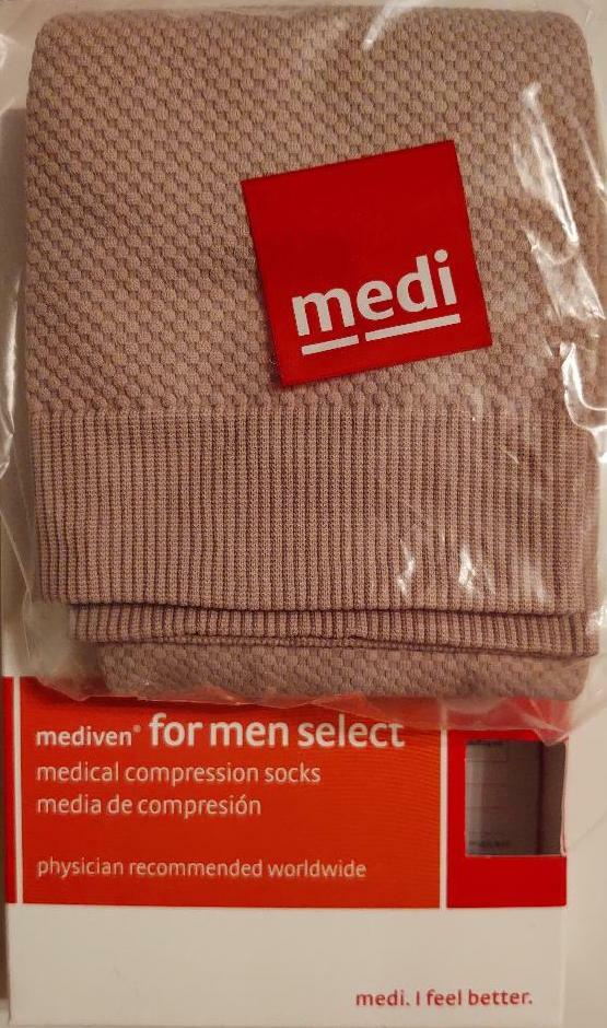 Mediven For Men Select 15-20 mmHg Calf High Compression Closed Toe Socks Tan NEW