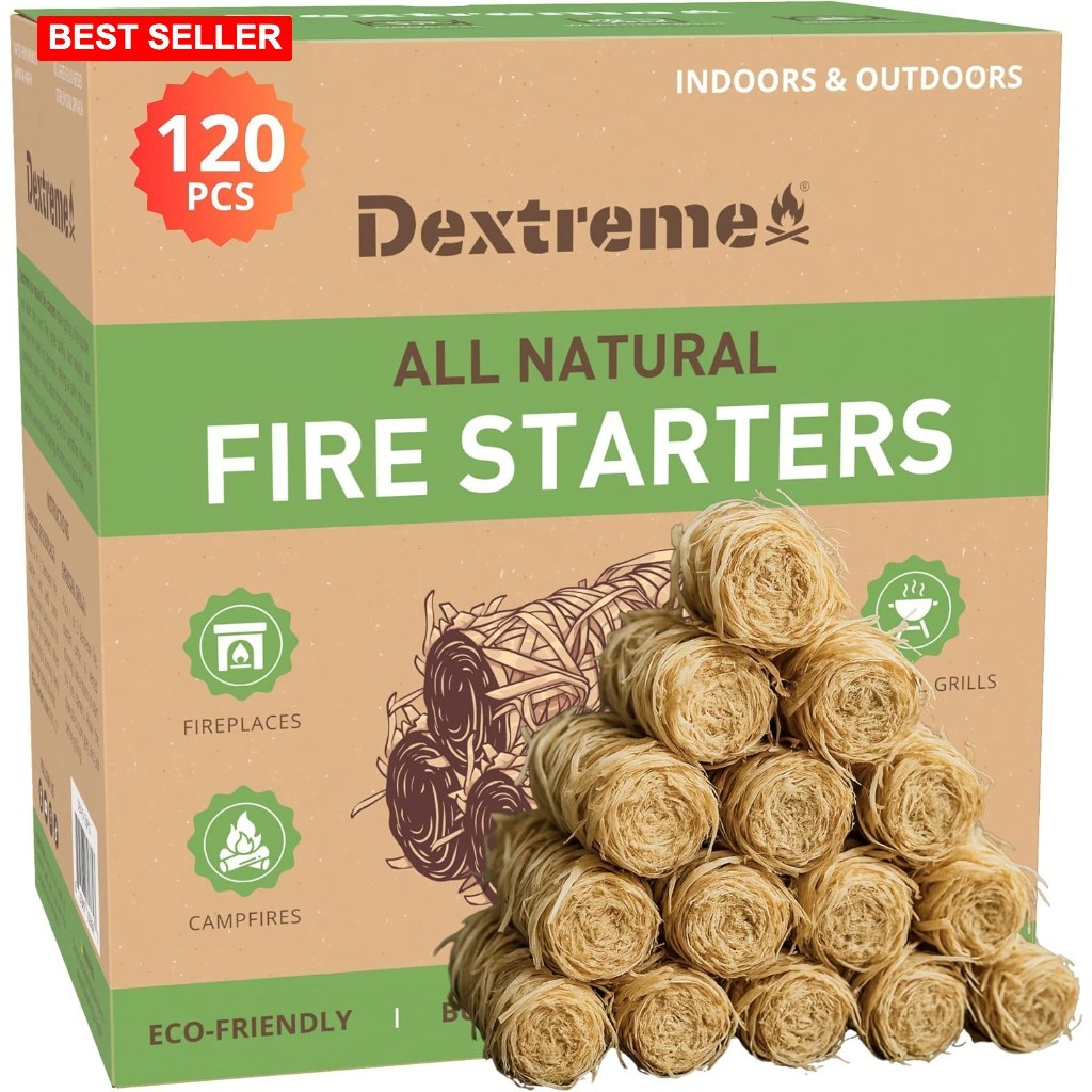 Fire Starter 120 PCS Natural Cubes All Weather Odorless Firepit Barrel