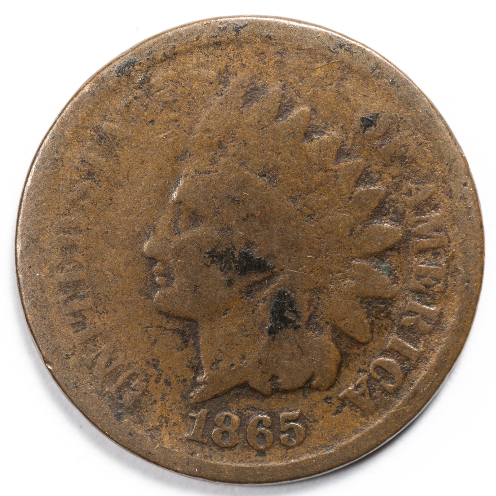 1865 1C Indian Cent Good (G)