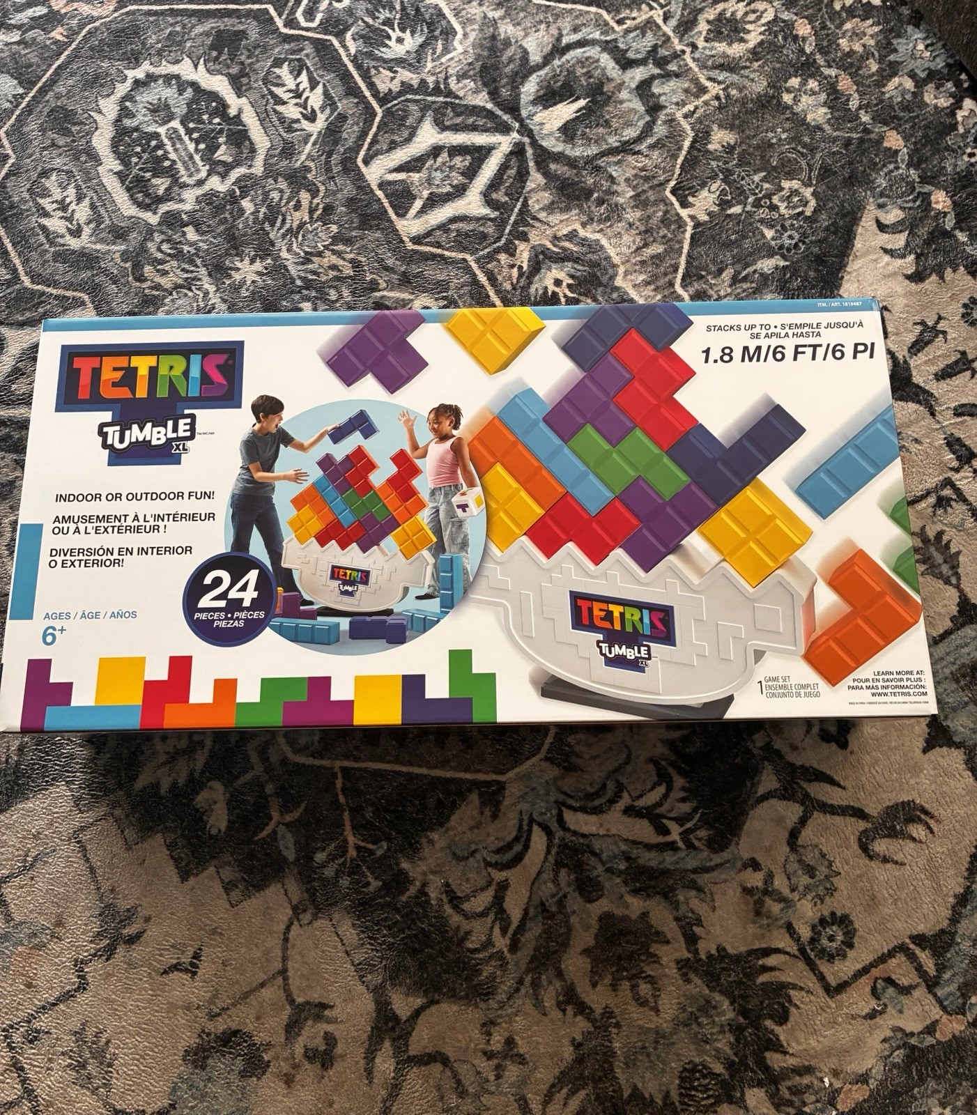 Tetris Tumble XL Giant Game Version Complete Game, 24 Pieces, 2+ Players, 6+