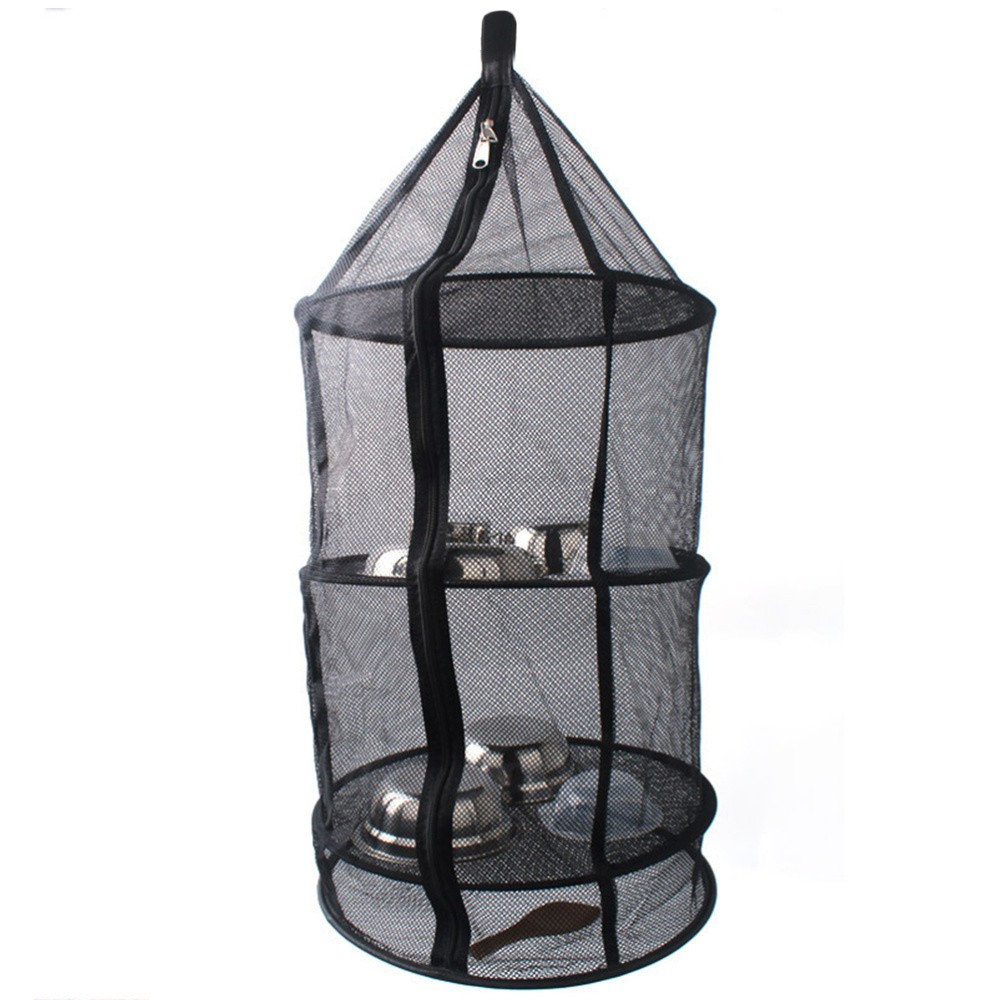 Four Layer Folding Mesh Drying Net Outdoor Circular Hanging Dryer with Zippers