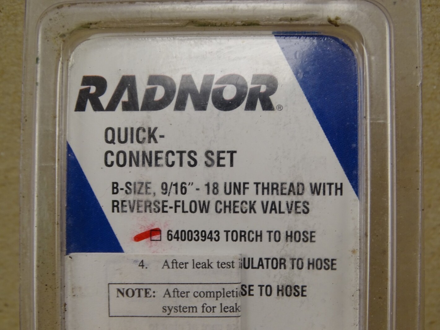 Radnor Quick Connect Set B-Size 9/16"-18 UNF Thread, QDB10