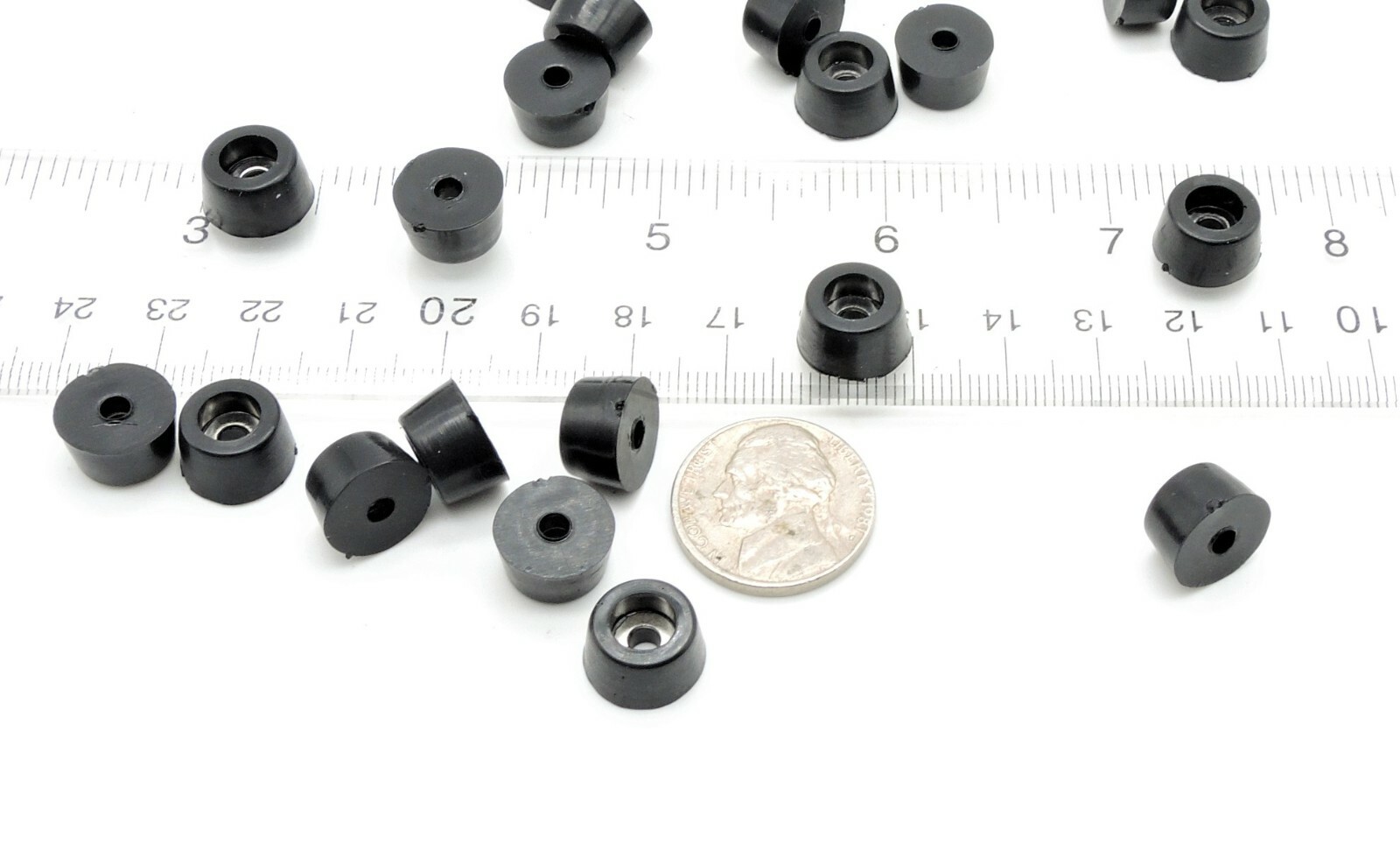 1/2” x 1/4” D X H Rubber Feet w Washer Rubber Bumpers Various package sizes