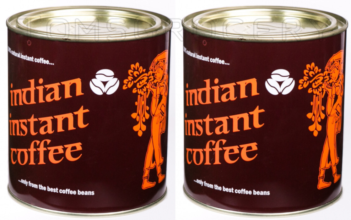 2 INDIAN INSTANT COFFEE Tins 100% Natural Coffee From Best Beans 180g 6.4oz