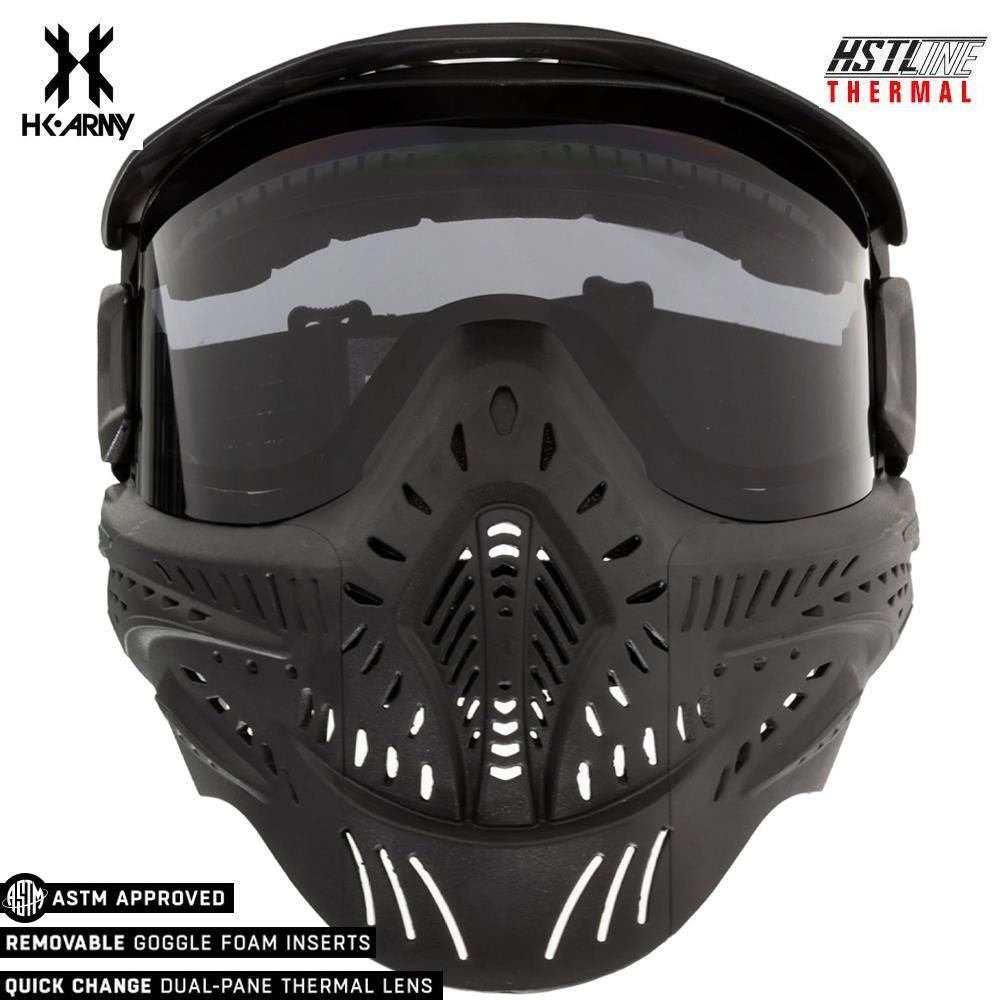 HK Army HSTL Paintball Goggle Mask with Anti Fog Thermal Lens - Black Smoke Lens