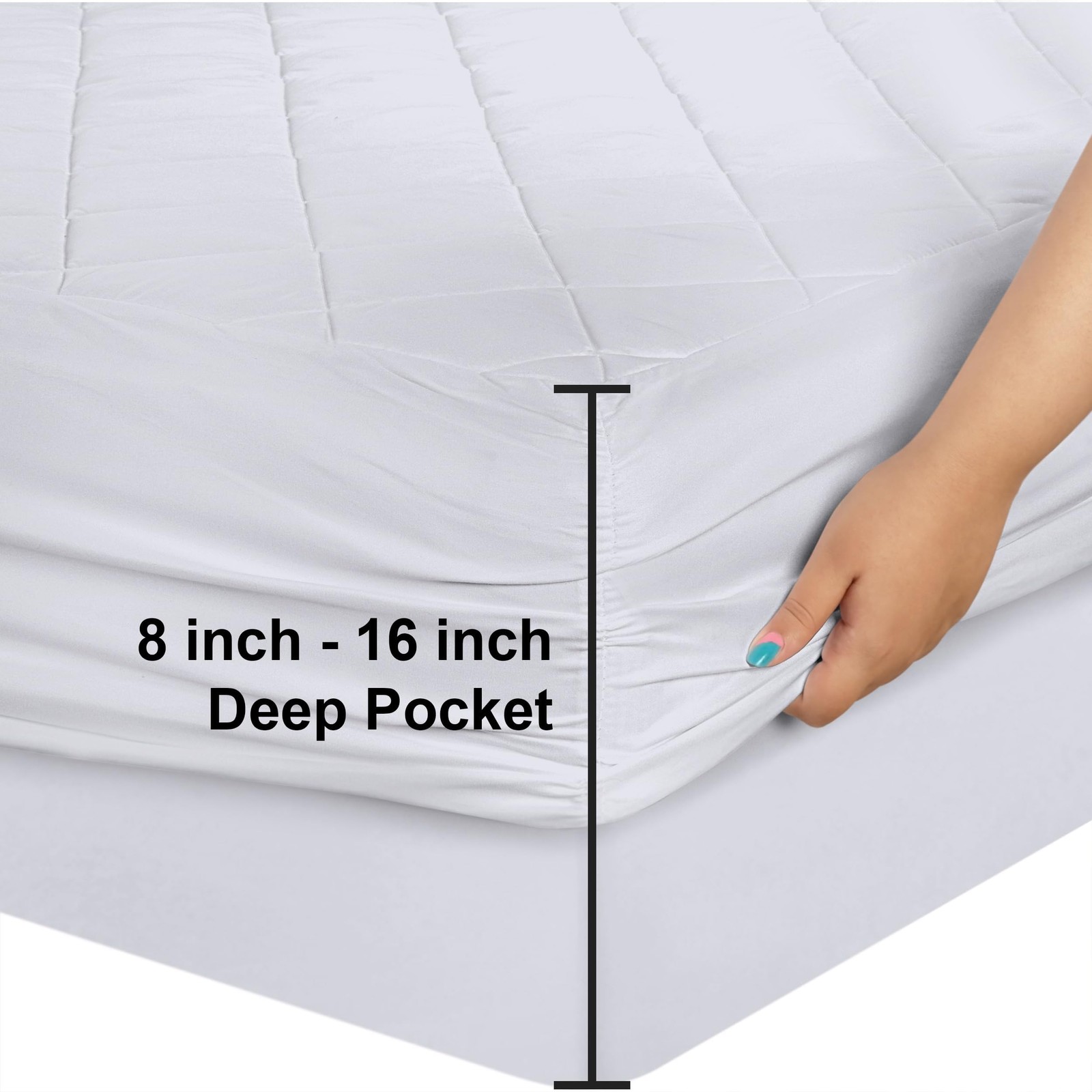 Utopia Bedding Quilted Fitted Mattress Pad, Twin XL (Pack of 1), White