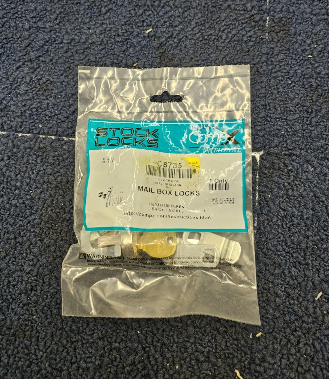 (QTY 2) CompX NATIONAL C8735 MAIL BOX LOCKS. STOCK LOCK