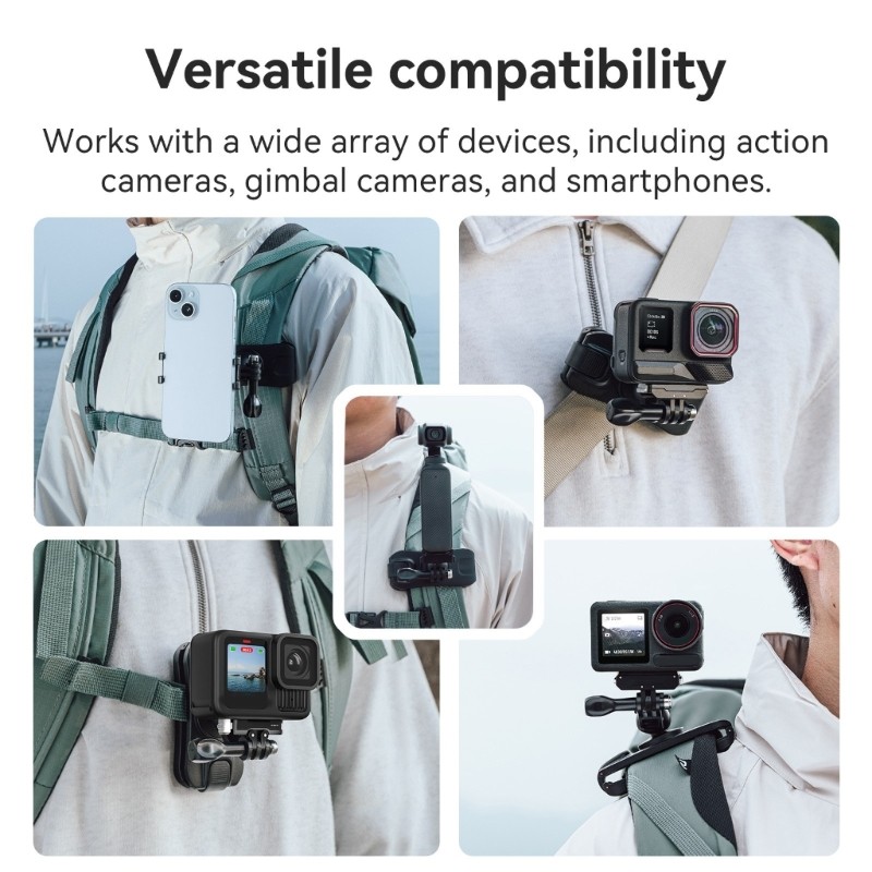 Backpack Strap Mount Quick Clip For Camera Phones for 0.5-10mm Thickness Strap