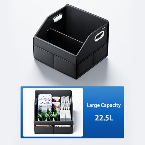 22.5L Leather Material Car Trunk Storage Box Multifunctional Organizer
