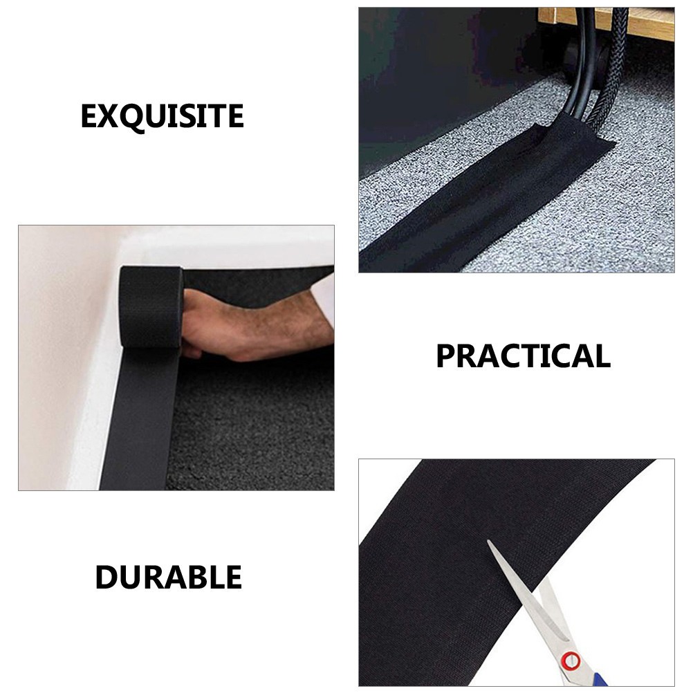 Wire Management Carpet Cord Protector under Cable Covers Hider for Floor