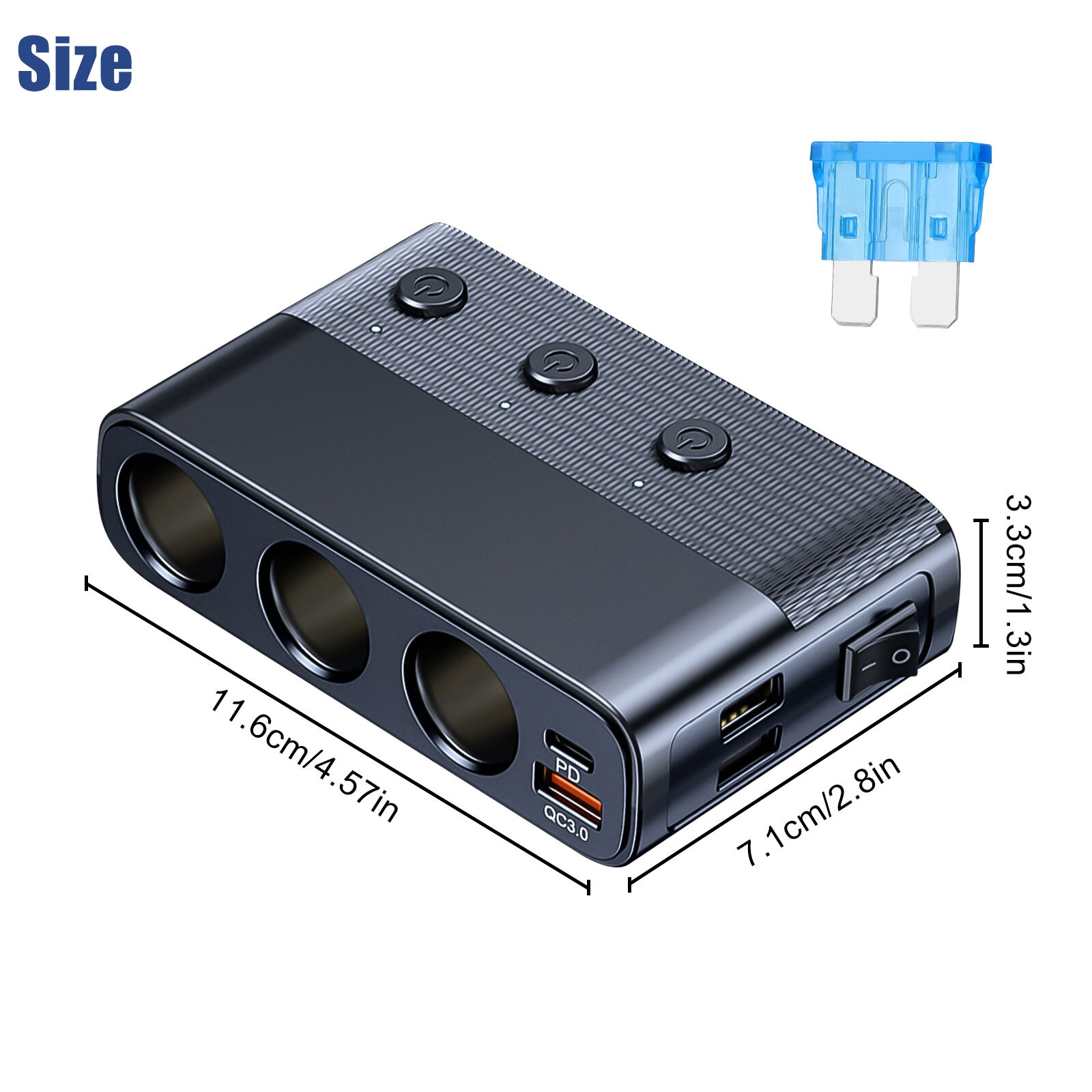 Car Cigarette Lighter Socket Splitter QC 3.0 Dual USB Fast Charger Power Adapter