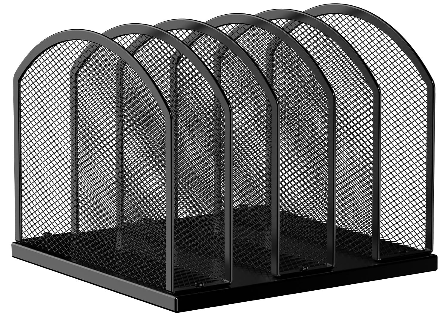 5-Section Vertical Desktop Organizer Upright Mesh File Sorter for School Office