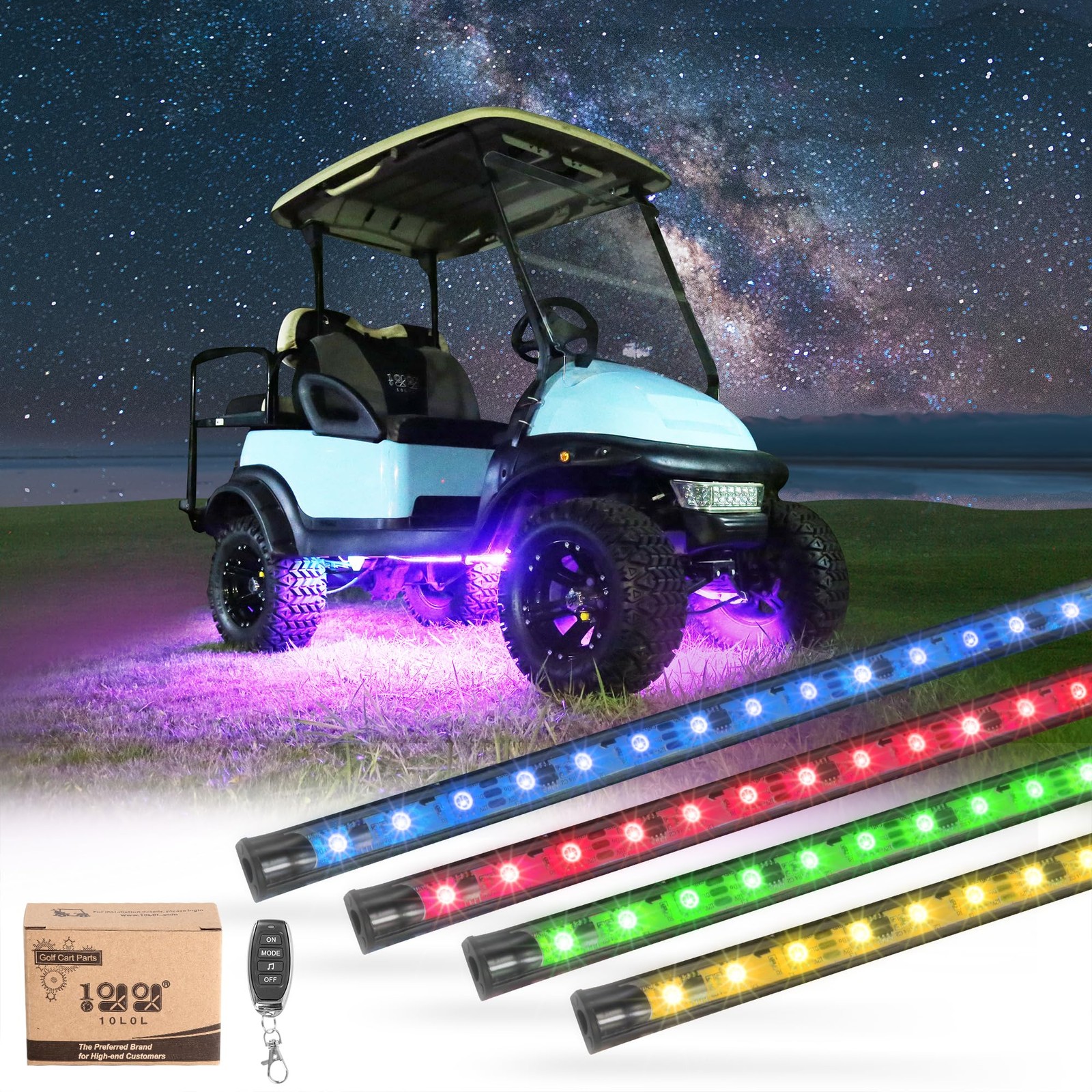 4PCS - Underbody, 7 solid colors, 7 color fades, 6 flow 3 flash/chase/strobes