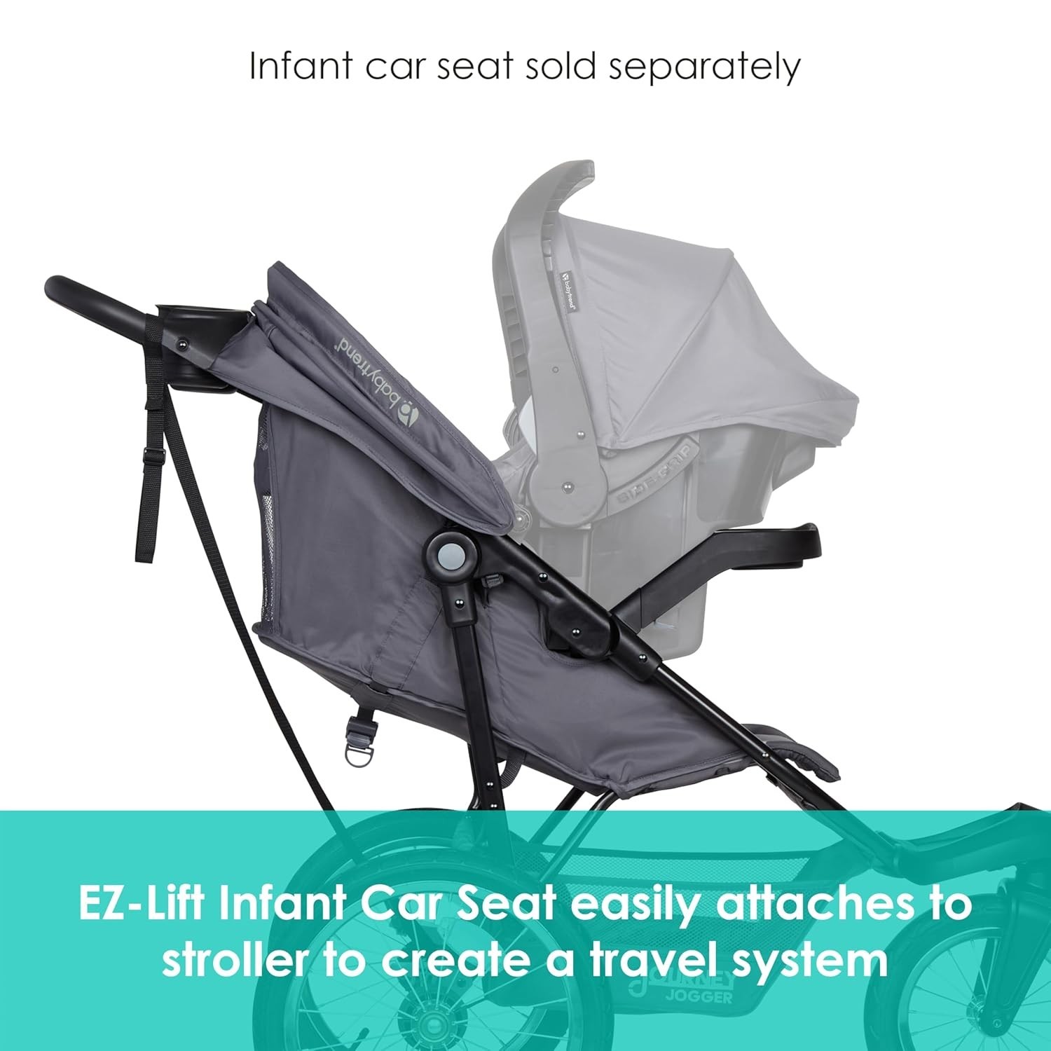 Journey Jogging Stroller in Stellar Grey - 5-Point Harness & Adjustable Canopy