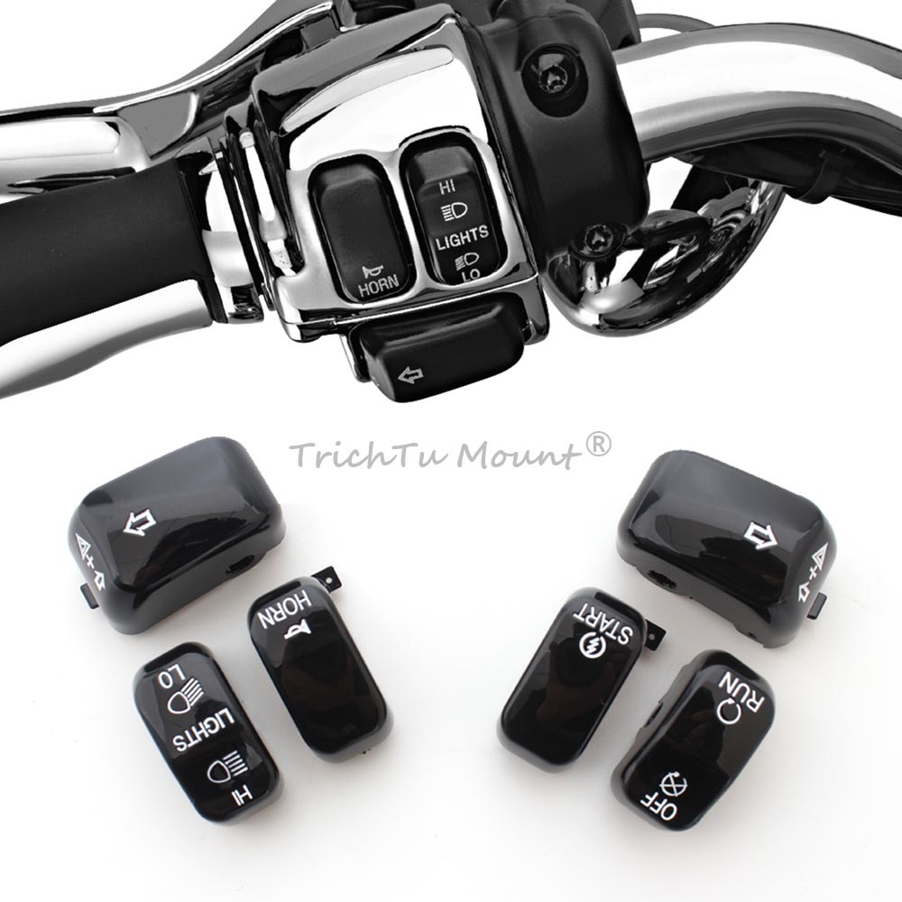 For Harley Sportster XL 1996-2013 6pcs Black Hand Control Switch Button Covers