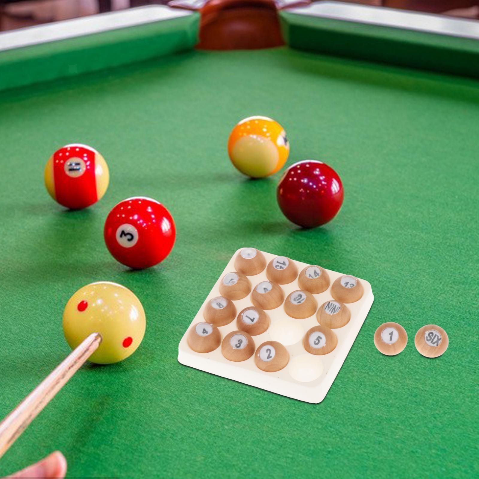 Wooden Tally Ball Set Billiard Dice Portable Ball Pea Pool Dice for Lottery