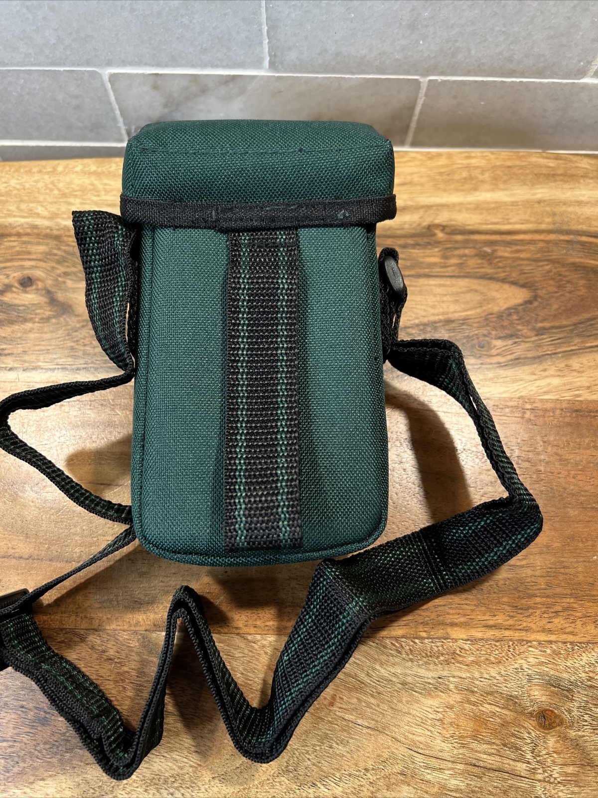 Vintage Samsonite Camera Case Green 6”x4”x 2” Canvas Adjustable Handle - NEW