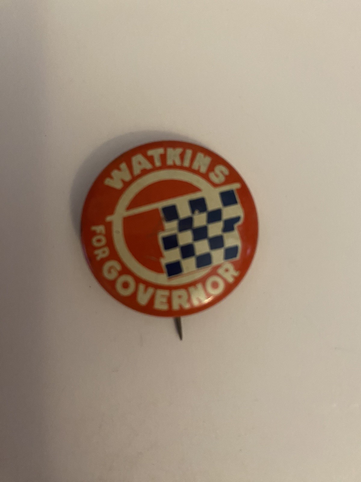 Watkins For Governor Pin Back Button P57