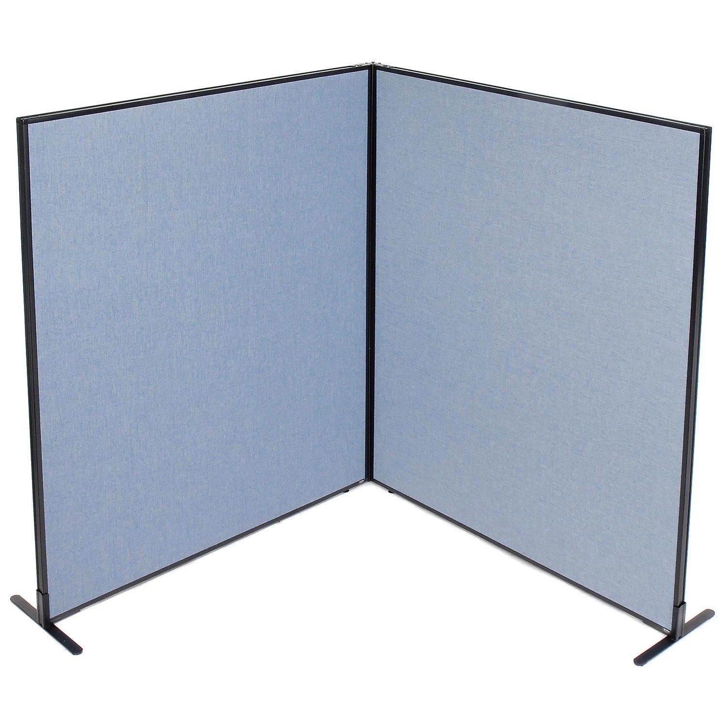 60-1/4"W x 72"H Freestanding 2-Panel Corner Room Divider Blue