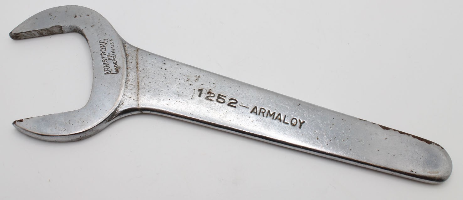 Vintage Armstrong 1-5/8” Hydraulic Aircraft Service Armaloy Wrench 1252 USA