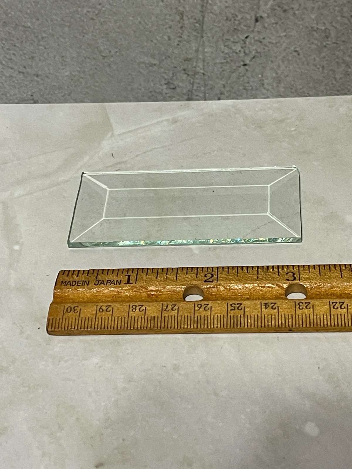 Vintage Clear Glass Display Base - 3" long by 1 1/2' wide