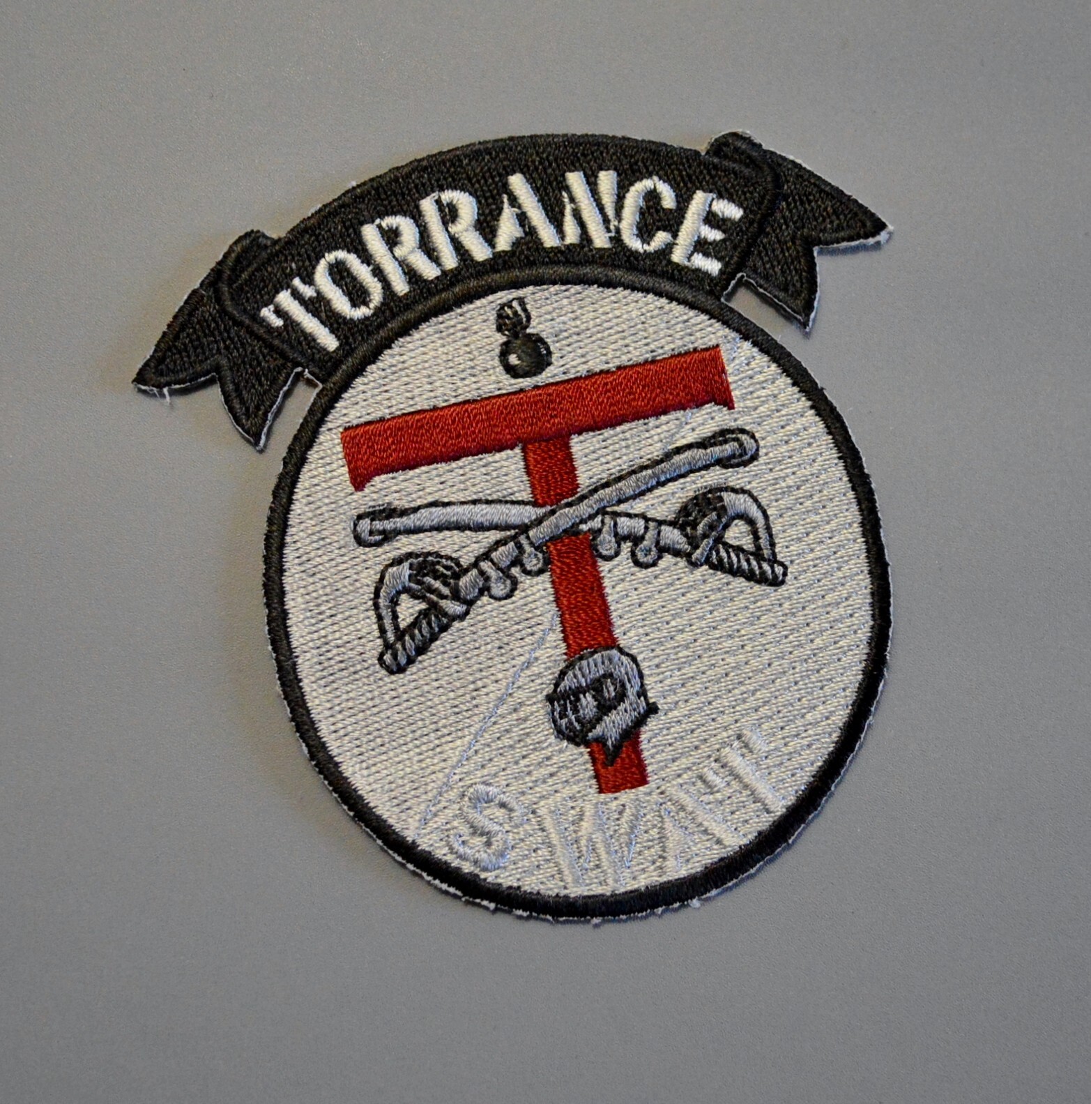 Torrance California Police Small SWAT Subdued Blue & Silver Patch ++ Mint CA