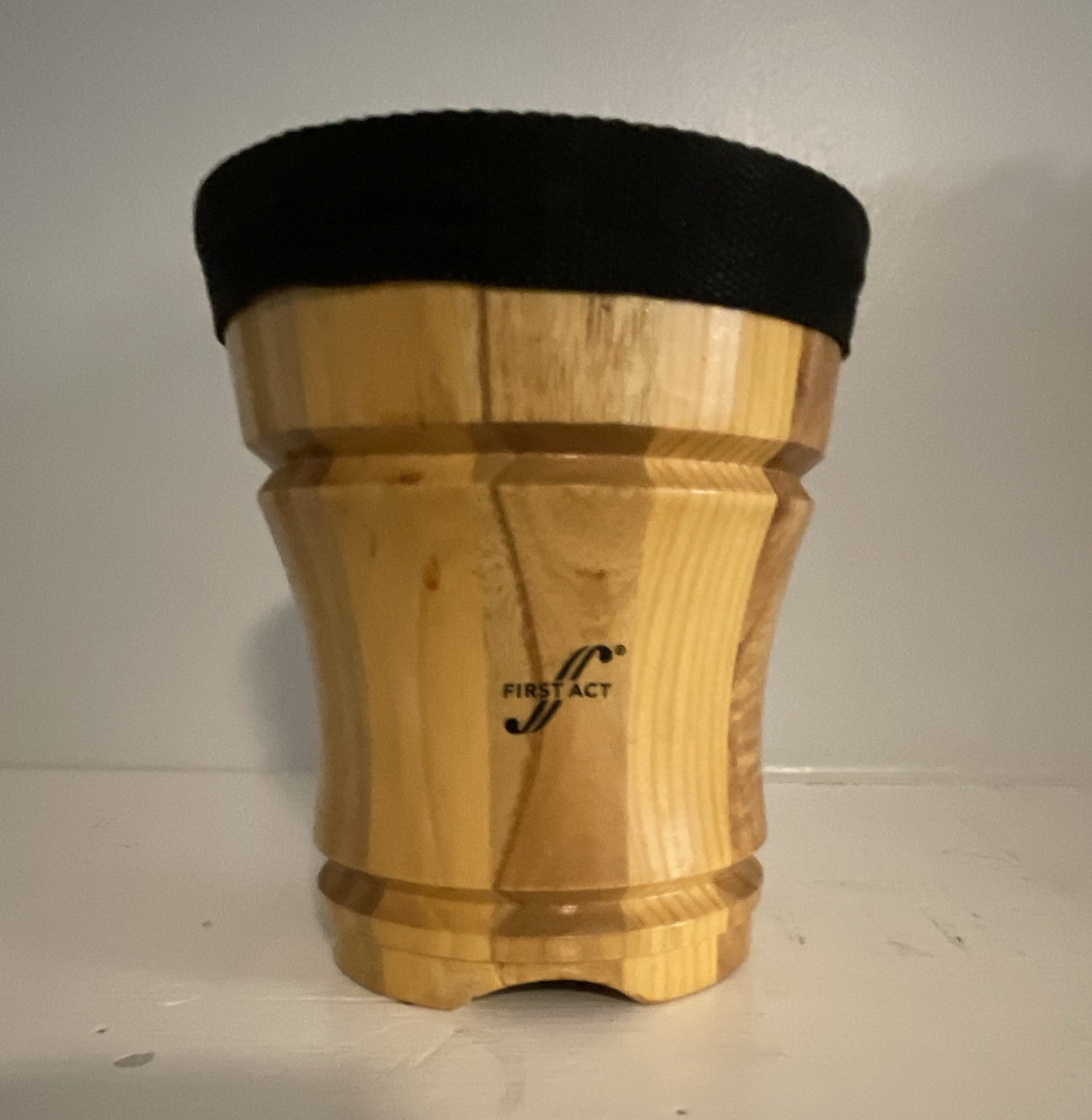 First Act Wooden Hand Drum Percussion Instrument with White Drumhead