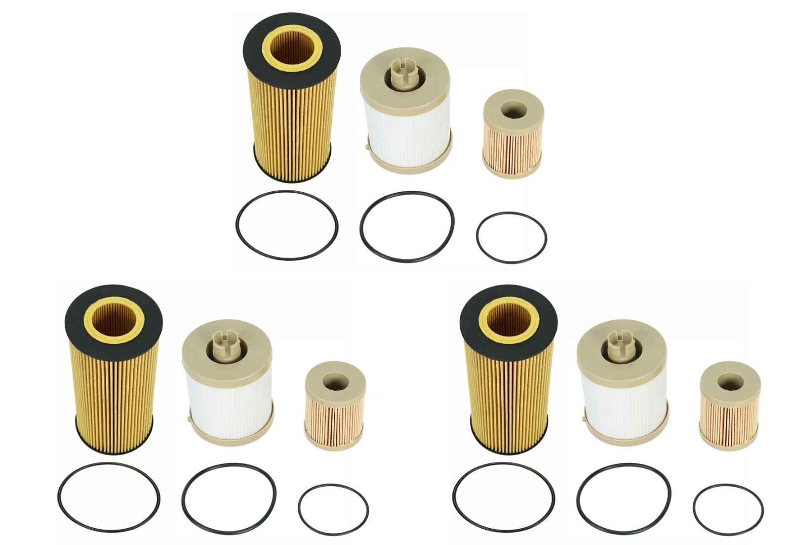 3x Oil & Fuel Filter Kit For 03-07 Ford 6.0L Powerstroke Diesel FD4616 FL2016