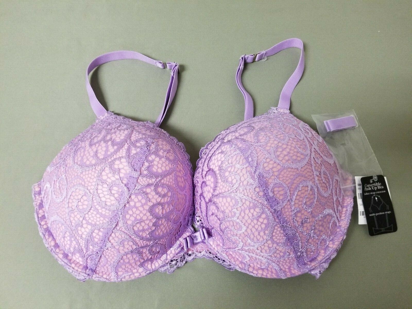 New Fredericks Of Hollywood 34DD Convertible Push Up Bra.  Retail 38.50