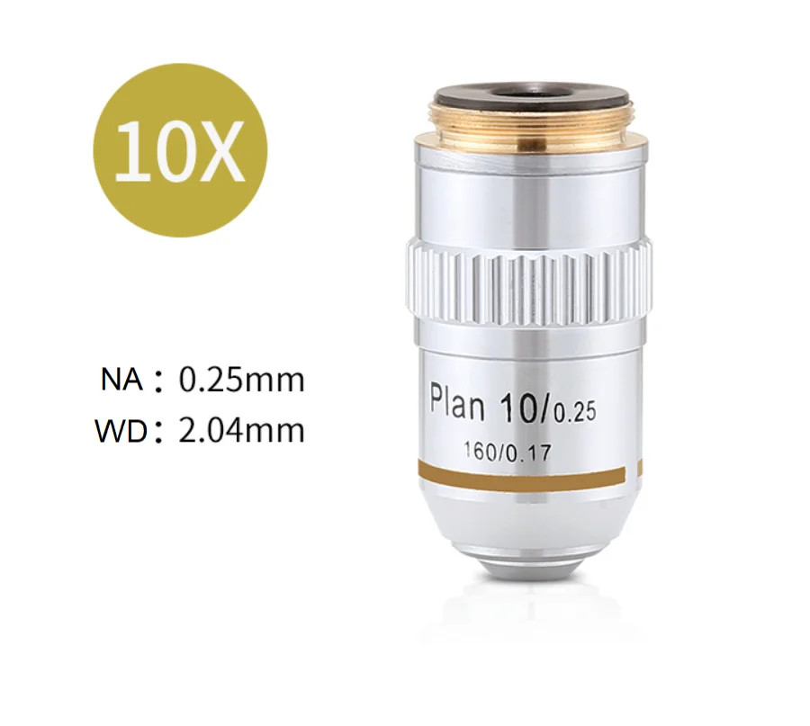 195 Plan Achromatic Microscope Objective Lens 10X RMS 20.2mm Flat Field Optical
